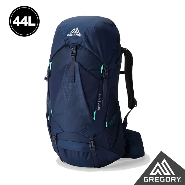 【Gregory】女 44L AMBER 登山背包 登山包 地衣綠 極境藍(透氣背板 臀帶 多日登山包 水袋包 睡袋隔間)