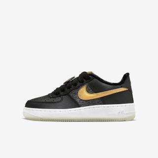 【NIKE 耐吉】Air Force 1 Low Lv8 BG 大童 休閒鞋 經典 50週年 唱片 黑(FN6977-010)