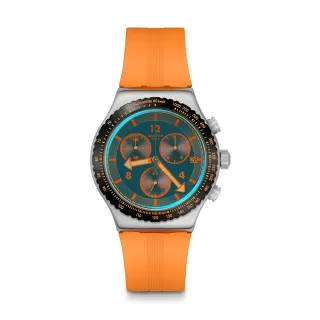 【SWATCH】Irony 金屬Chrono系列手錶 TANGERINE TIGER 男錶 女錶 手錶 瑞士錶 錶(43mm)