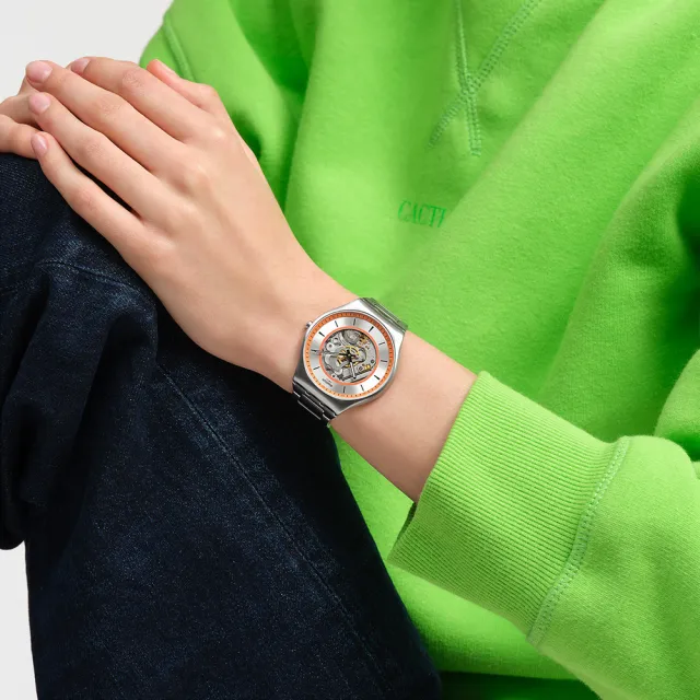 【SWATCH】Skin Irony 超薄金屬系列手錶 THE ESSENCE OF SPRING 男錶 女錶 瑞士錶 錶(42mm)