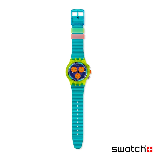 【SWATCH】Chrono 原創系列手錶 SWATCH NEON WAVE 男錶 女錶 手錶 瑞士錶 錶(42mm)