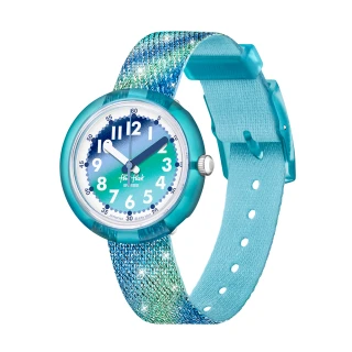【Flik Flak】兒童手錶 冰凍彩虹 FROZEN RAINBOW 瑞士錶 兒童錶 手錶 編織錶帶(31.85mm)