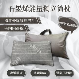 【DeKo岱珂】石墨烯能量獨立筒枕 立體滾邊設計(石磨烯材質 獨立筒彈性 透氣不悶熱)