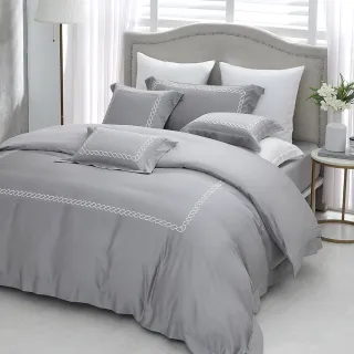 【HongYew 鴻宇】300織天絲棉 純色刺繡 兩用被套床包組-多款任選(雙人)