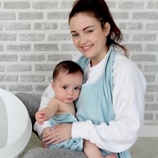 【Shnuggle】連帽圍裙式寶寶浴巾 嬰兒斗篷浴巾(竹纖維材質 細緻舒柔)