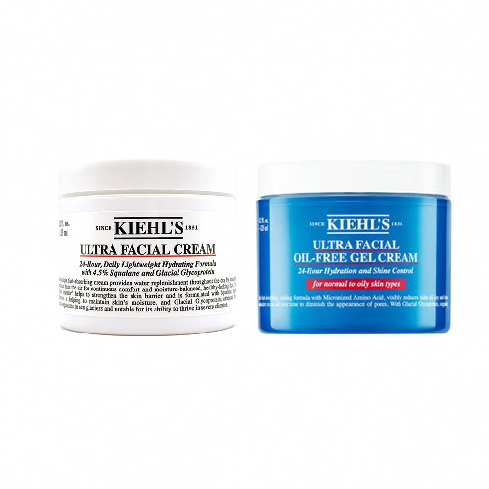 Kiehl’s 契爾氏 冰河醣蛋白系列125ml(1+1組) 多款任選(保濕霜/水感凝凍/國際航空版)