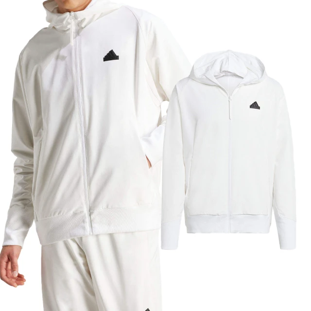 【adidas 愛迪達】Adidas Z.N.E. WV FZ 男款 白色 運動 基本款 舒適 運動外套 外套 IN1843
