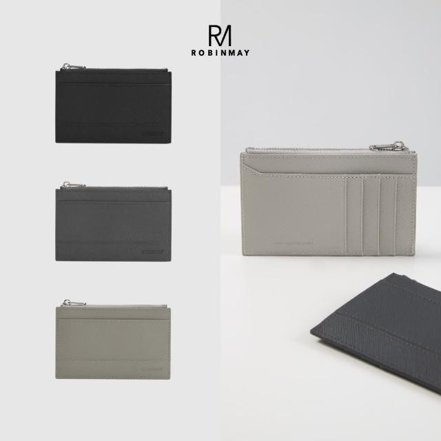 【ROBINMAY】傑特真皮零錢卡夾(雙12/拉鍊封口/多色任選)