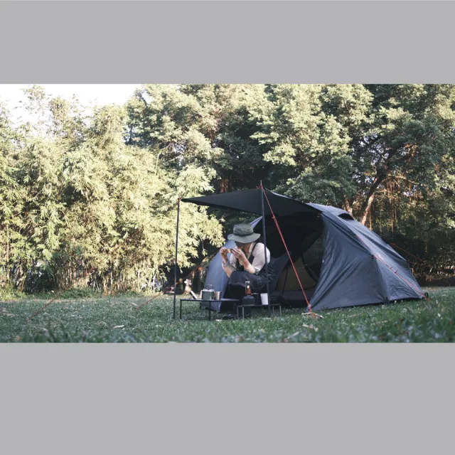 【NUIT 努特】黑曜日 鋁合金前庭雙人帳 銀膠 210x180xH120cm 2人帳蓬 輕量帳 單人機車露營 野營(NTG111)