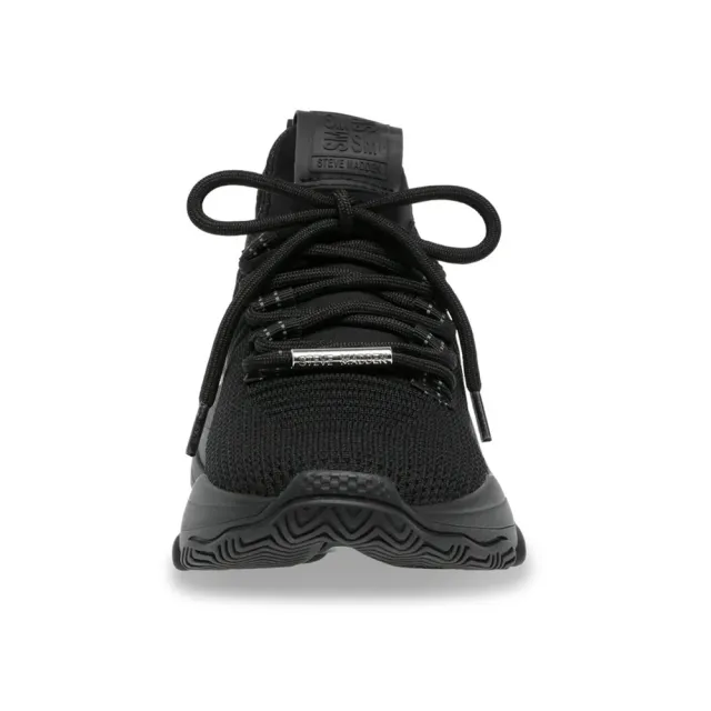 【STEVE MADDEN】MAC-E 透氣網布運動休閒鞋(黑色)