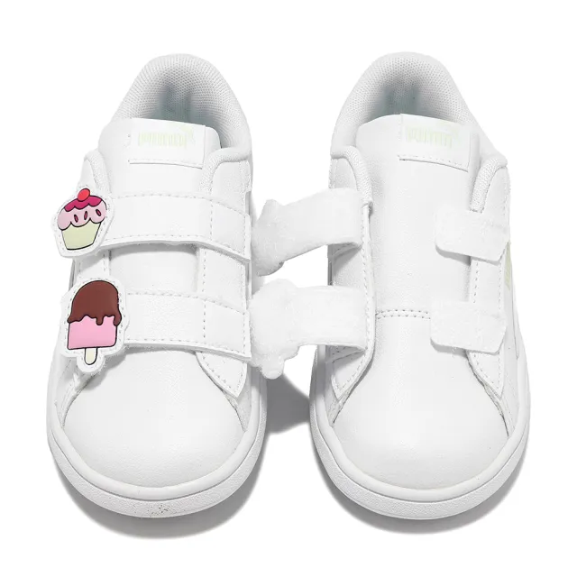 【PUMA】童鞋 Smash 3.0 Badges V Inf 小童 白 魔鬼氈 冰淇淋 學步鞋(397287-02)