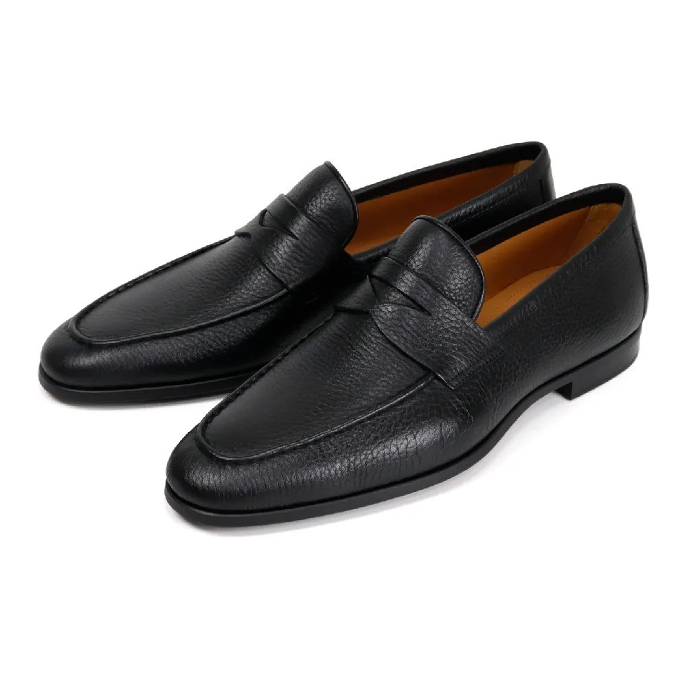 【MAGNANNI】西班牙手工荔枝紋便士樂福鞋 黑色(23802B-BL)