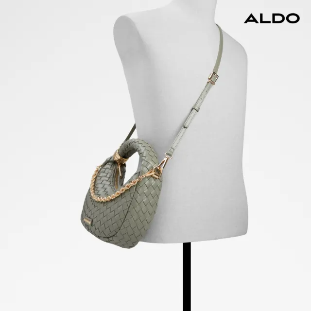 【ALDO】VENESSA-優雅編織弧度設計彎月手提包-女包(綠色)