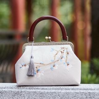 【巴黎精品】現貨+預購 晚宴包手提口金包(刺繡緞面流蘇鍊條女包包2色a1ew8)