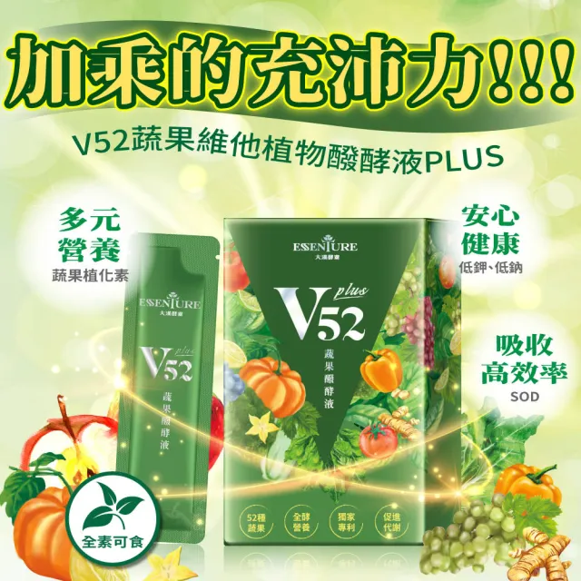【大漢酵素】V52 PLUS 蔬果維他植物醱酵液10包/入 低鈉低鉀 52種蔬果精華 酵素 薑黃 全素(原廠出貨)
