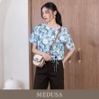 【MEDUSA 曼度莎】現貨-花印綁結短版Tee（M-XL）｜女短袖上衣 休閒上衣(305-51401)