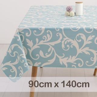 【CasaBella 美麗家居】防水桌巾 淺藍蕨葉 90x140cm(防水 防油 PVC 桌巾 桌布 野餐桌巾)