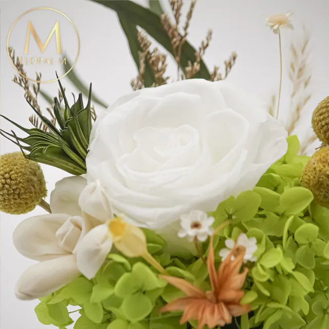 【Floral M】夏日野餐盛宴時光永生香氛擴香花禮(擴香花/永生花/花禮/香水精油/居家香氛/桌上裝飾/送禮)