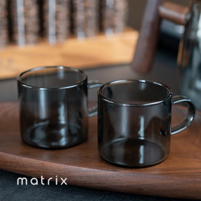 【Matrix】迷你耐熱玻璃馬克杯2入組 80ml(手沖咖啡/分享壺/耐熱玻璃/量杯/咖啡壺/分享杯)