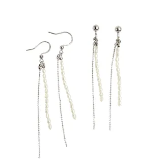 【大東山樑御珊瑚】天然小米珍珠耳環-時尚星(小米系列)