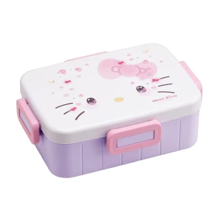 【百科良品】日本製 Hello Kitty凱蒂貓 萌萌粉紫 便當盒 保鮮餐盒 抗菌加工Ag+ 650ML(周年限定版)