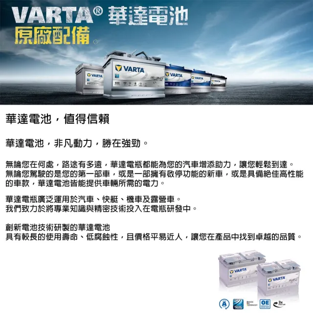 【VARTA 華達】電瓶  啟停 EFB S100R D26R 送安裝(車麗屋)