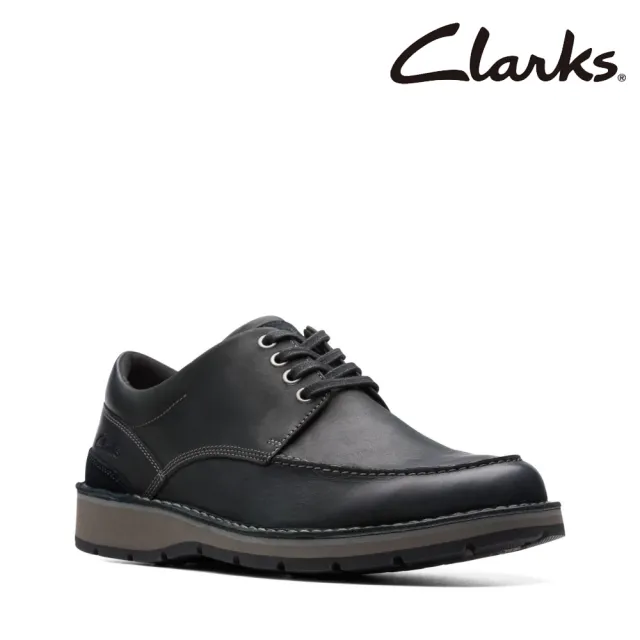 【Clarks】男鞋 Gravelle Low 日常穿搭輕量縫線設計寬楦綁帶休閒鞋(CLM74573C)