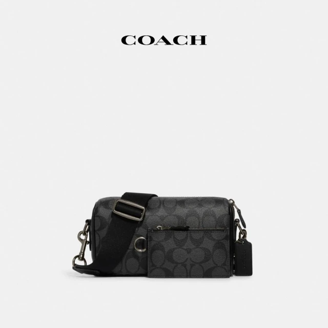 COACH 官方直營AXEL經典Logo斜背手袋-QB/炭黑色(CJ674)