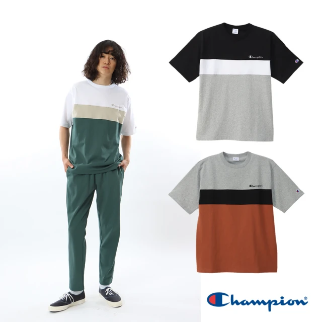 Champion 官方直營-刺繡拼接短袖T恤-男(3色)