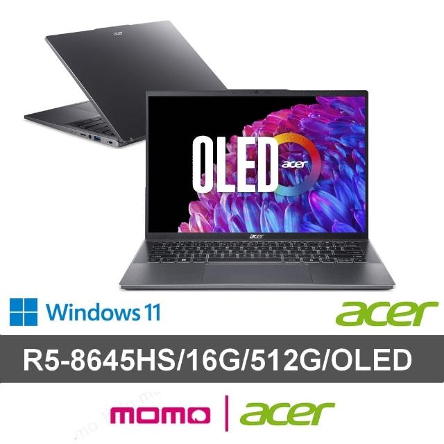 【Acer 宏碁】14吋R5輕薄效能OLED AI筆電(Swift Go/EVO/SFG14-63-R90F/R5-8645HS/16G/512G/W11)