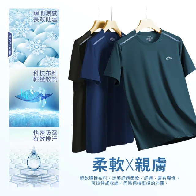 【YT shop】夏日聖品 降溫冰涼 透氣不悶熱 涼感T恤(現貨 涼感衣 運動衣 排汗衣)