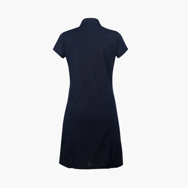 【PING】女款素面短袖連身洋裝-深藍(吸濕排汗/涼感/GOLF/連身裙/高爾夫球衫/RA23127-58)