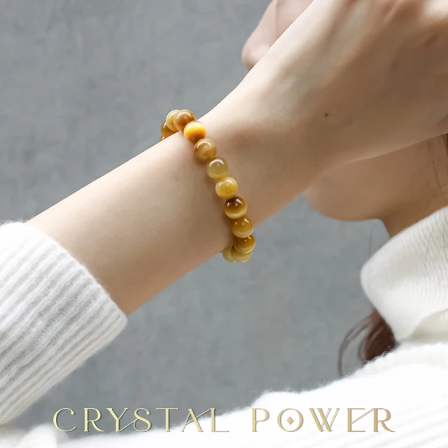 Crystal Power 黃金貓眼能量水晶手鍊 好運加滿x