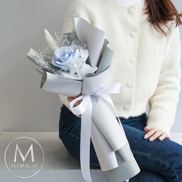 【Floral M】月亮女神永生玫瑰花束(乾燥花/情人節花束/告白禮物/玫瑰花束/求婚/永生花/花禮/玫瑰花)