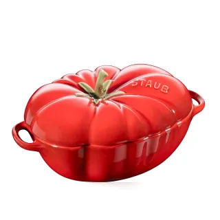 【法國Staub】蕃茄造型烤盅陶缽19cm含雙耳-櫻桃紅/0.47L(德國雙人牌集團官方直營)