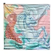 【Hermes 愛馬仕】經典Cheval Sirene 9人魚馬圖騰印花絲質方巾/披巾(珊瑚紅H903963S-CORAL)