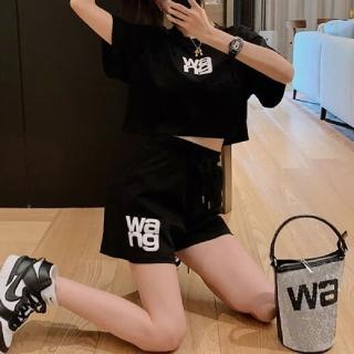 【Amirr 艾米爾】★休閒運動健身跑步兩件套(女上衣/短袖/兩件式套裝)