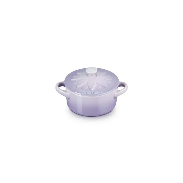 【Le Creuset】瓷器向日葵迷你圓烤盅10cm(藍鈴紫/貝殼粉 2色選1)