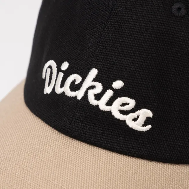 【Dickies】男女款黑色撞色純棉品牌刺繡Logo棒球帽｜DK013030BLK(帽子)