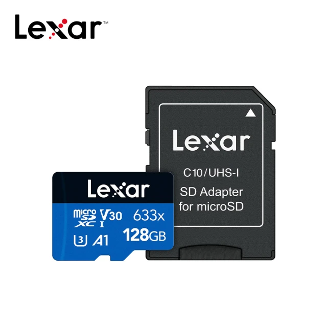 Lexar 雷克沙三入組 Lexar 雷克沙 633x microSDXC UHS-I A1 U3 128G記憶卡
