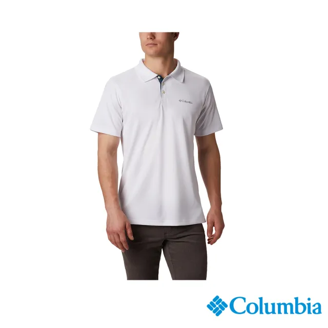 【Columbia 哥倫比亞 官方旗艦】男款-Utilizer™UPF30快排Polo衫-白色(UAX01260WT/IS)