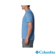 【Columbia 哥倫比亞 官方旗艦】男款-Path Lake™LOGO有機棉短袖上衣-藍色(UAO29590BL/IS)