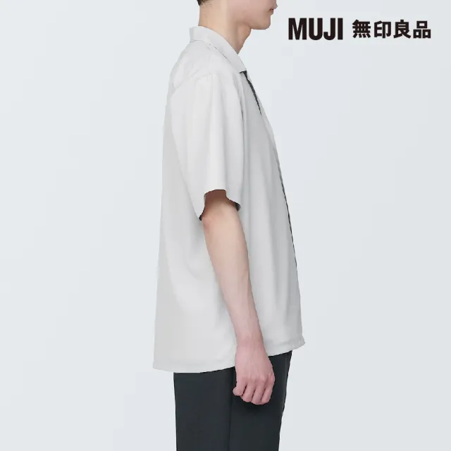 【MUJI 無印良品】男聚酯纖維混不易起皺涼感開領短袖襯衫(共2色)