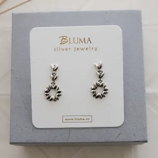 【BLUMA】六瓣花純銀耳環(復古 個性 垂墜耳環 925純銀飾品 母親節禮盒 女生禮物)