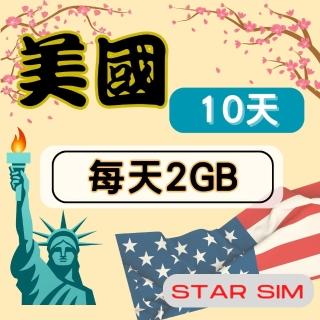 【星光卡 STAR SIM】美國上網絡卡10天 每天2GB 高速流量吃到飽(旅遊上網絡卡 美國 網絡卡 美國網路)