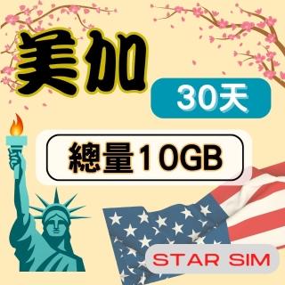 【Star SIM 星光卡】美加上網絡卡30天10GB 高速流量(旅遊上網絡卡 美國 加拿大 網絡卡 美國網路)