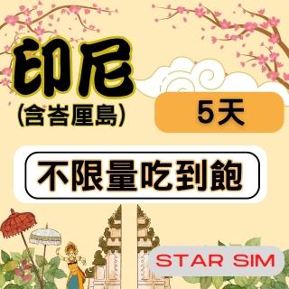 【星光卡 STAR SIM】印尼上網絡卡5天 無限量吃到飽(旅遊上網絡卡 印尼 網絡卡 印尼網路)