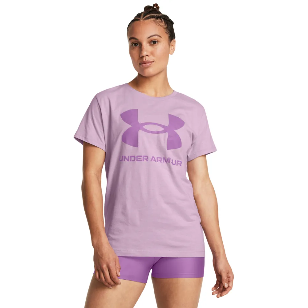 【UNDER ARMOUR】UA 女 SPORTSTYLE LOGO 短袖T-Shirt_1356305-543(王牌紫)