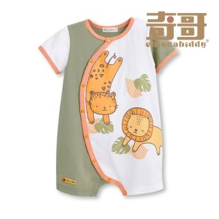 【奇哥官方旗艦】Chic a Bon 嬰幼童裝 動物們好短袖嬉戲純棉兔裝/連身衣(3-18個月)
