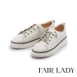 【FAIR LADY】軟實力 個性鍊條免綁帶厚底休閒鞋(白帥帥、502911)